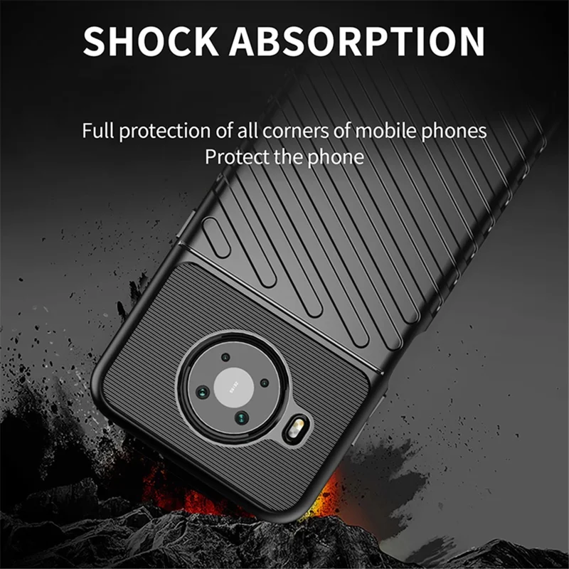 Thunder Series Twill Skin Thickened TPU Mobile Phone Cover Case Shell for Nokia X10/X20 - Blue