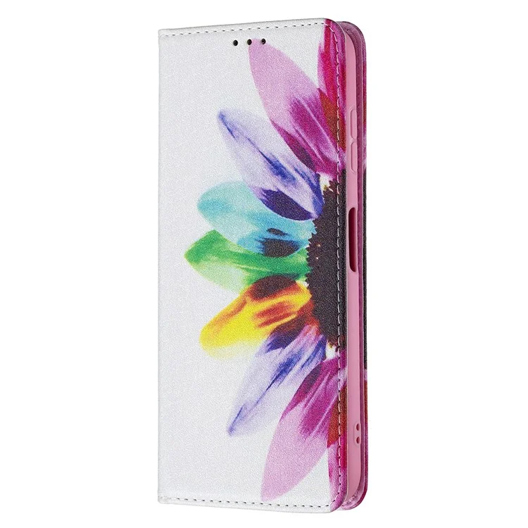Fashionable Pattern Printing Wallet Stand Cover Auto-absorbed Shockproof and Scratch Resistant Flip Leather for  Phone Case Nokia G10 / G20 - Sunflower