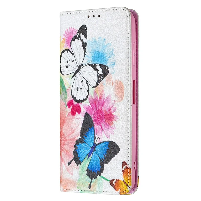 Fashionable Pattern Printing Wallet Stand Cover Auto-absorbed Shockproof and Scratch Resistant Flip Leather for  Phone Case Nokia G10 / G20 - Butterflies