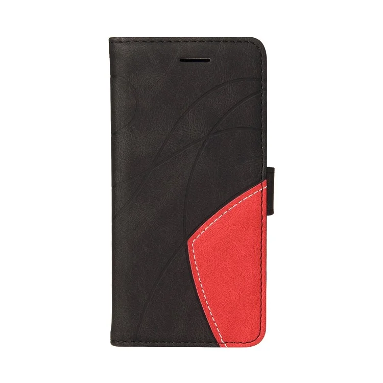 KT Leather Series-1 Bi-color Splicing Style Leather Wallet Case Stand Cover mit Handschlaufe für Nokia G10 / G20 - Schwarz
