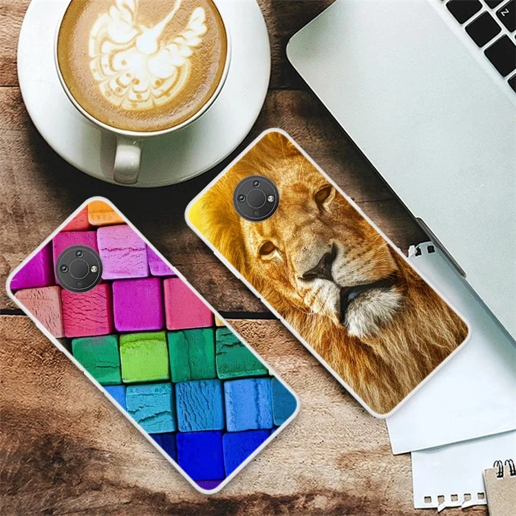 Anti-Scratch Pattern Printing Soft TPU Phone Cover Case for Nokia G10 - Colorful Block