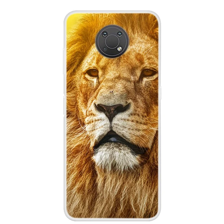 Anti-Scratch Pattern Printing Soft TPU Phone Cover Case for Nokia G10 - Lion