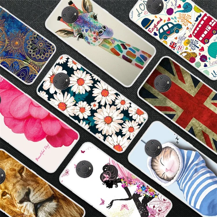 Anti-Scratch Pattern Printing Soft TPU Phone Cover Case for Nokia G10 - Lion