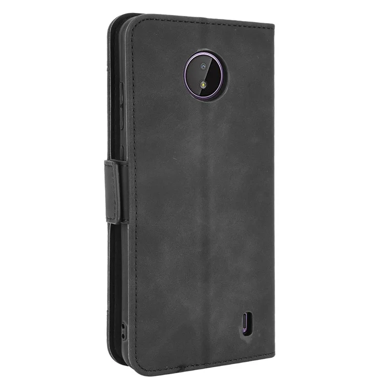 Wallet Design Multiple Card Slots Phone Cover Stand Case für Nokia C20/C10 - Schwarz
