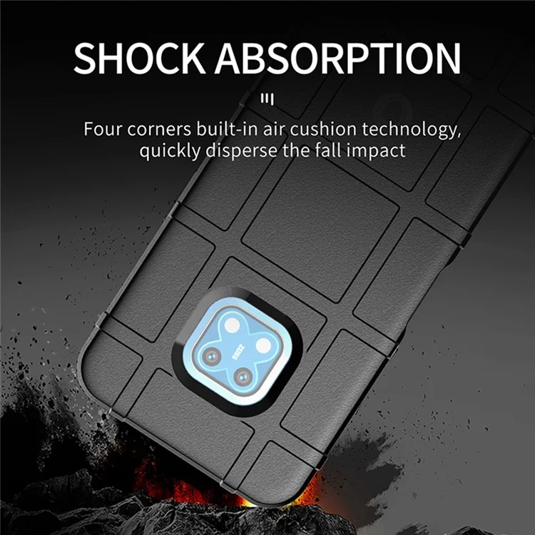 Durable Drop Tested Square Grid Texture Shockproof Protective Flexible Soft TPU Case Cover for Nokia XR20 - Blue