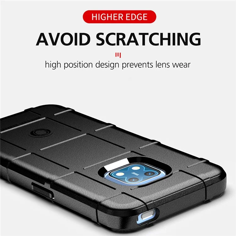 Durable Drop Tested Square Grid Texture Shockproof Protective Flexible Soft TPU Case Cover for Nokia XR20 - Blue