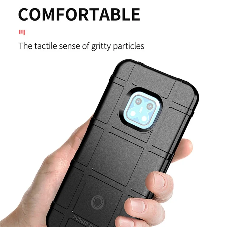 Durable Drop Tested Square Grid Texture Shockproof Protective Flexible Soft TPU Case Cover for Nokia XR20 - Blue
