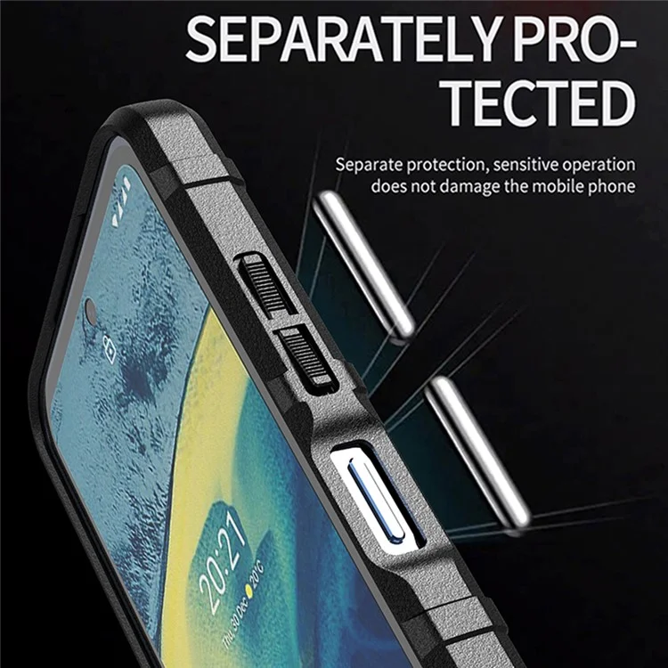 Durable Drop Tested Square Grid Texture Shockproof Protective Flexible Soft TPU Case Cover for Nokia XR20 - Blue