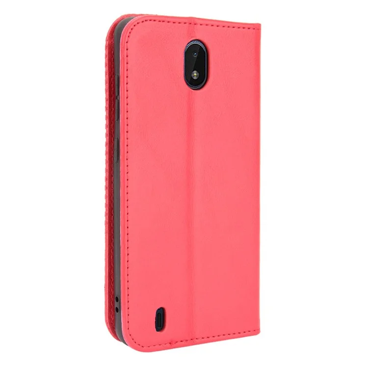 Cubija De Publicacia De Publicación De Puertos De Estecio Vinta De Cuero De Pua Para Nokia C01 Plus - Petirrojo