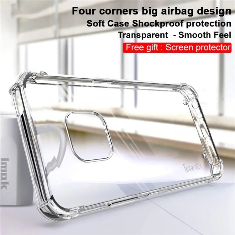 Étui de protection en TPU souple IMAK Airbag Shockproof pour Nokia XR20 - Transparent