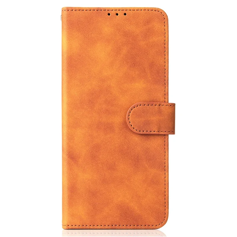 Skin-Touch Feeling Magnetic Clasp Closure Wallet Stand Design Leather Phone Shell Case for Nokia XR20 - Brown