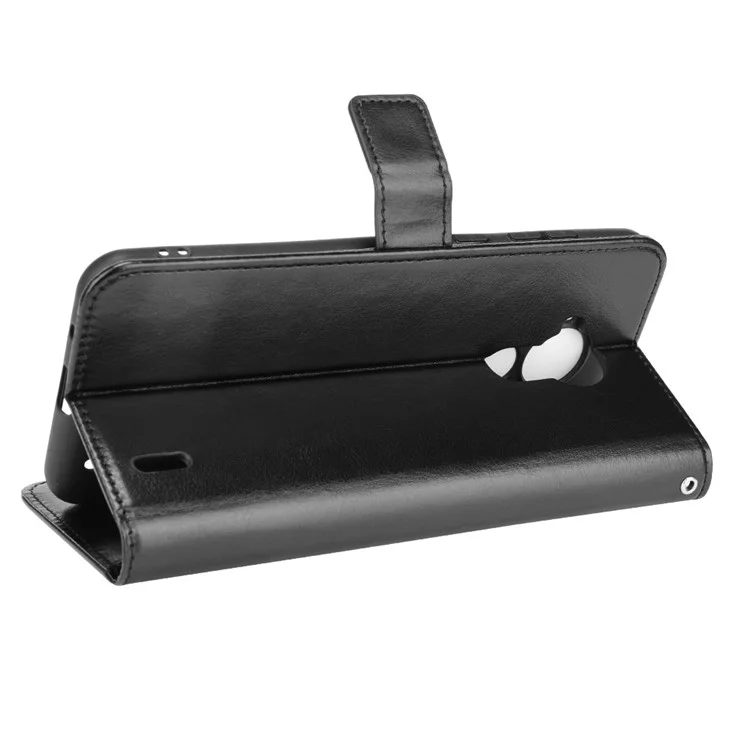 Crazy Horse Texture PU Leather Wallet Stand Phone Protective Case Cover for Nokia C30 - Black