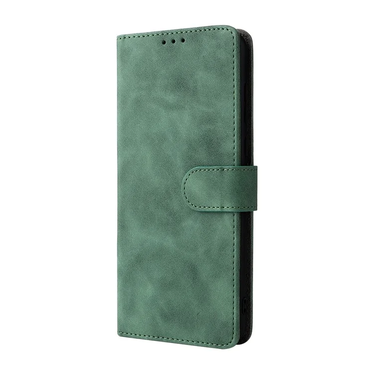 Skin-Touch Feeling PU Leather Wallet Flip Stand Protective Phone Case for Nokia C30 - Green