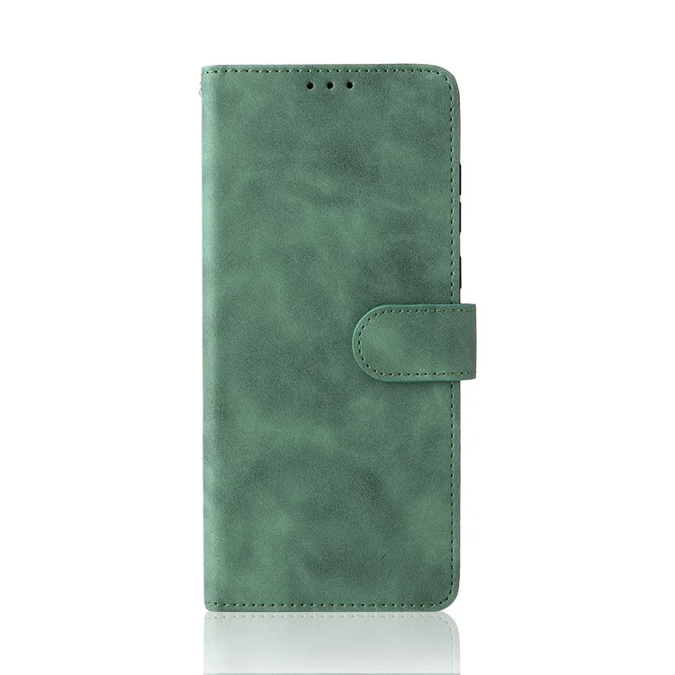 Skin-Touch Feeling PU Leather Wallet Flip Stand Protective Phone Case for Nokia C30 - Green