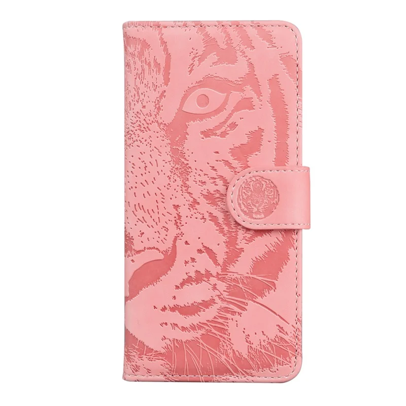 Wallet Design Stand Tiger Imprint Full Protection Leather Phone Shell Case for Nokia XR20 - Pink