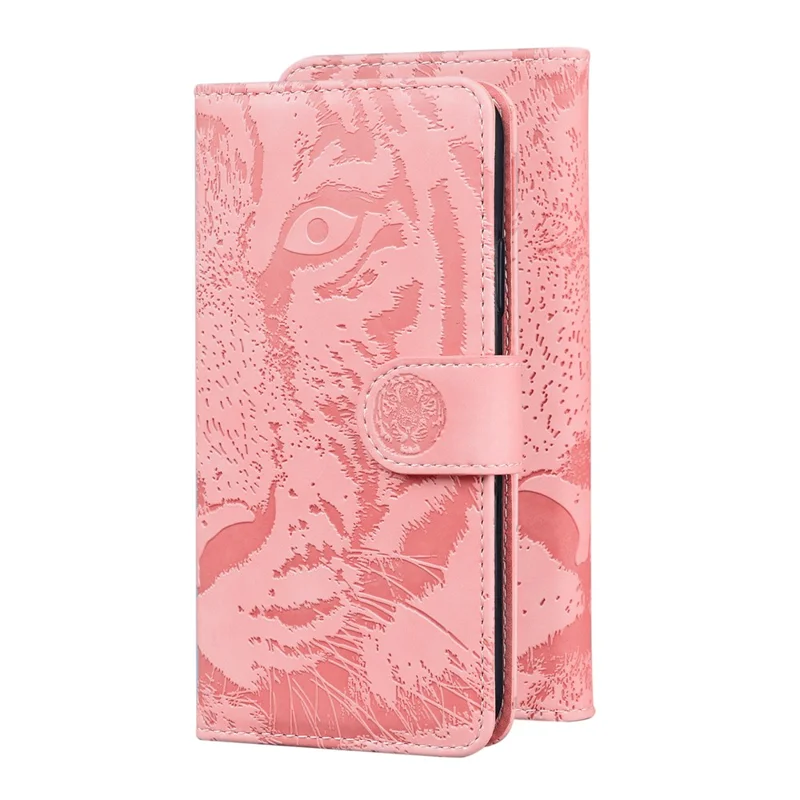 Wallet Design Stand Tiger Imprint Full Protection Leather Phone Shell Case for Nokia XR20 - Pink