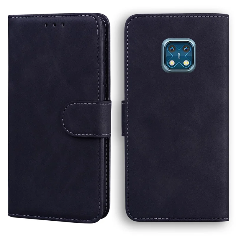 Scratch Resistant TPU PU Leather Protective Phone Case Shell with Stand and Wallet for Nokia XR20 - Black