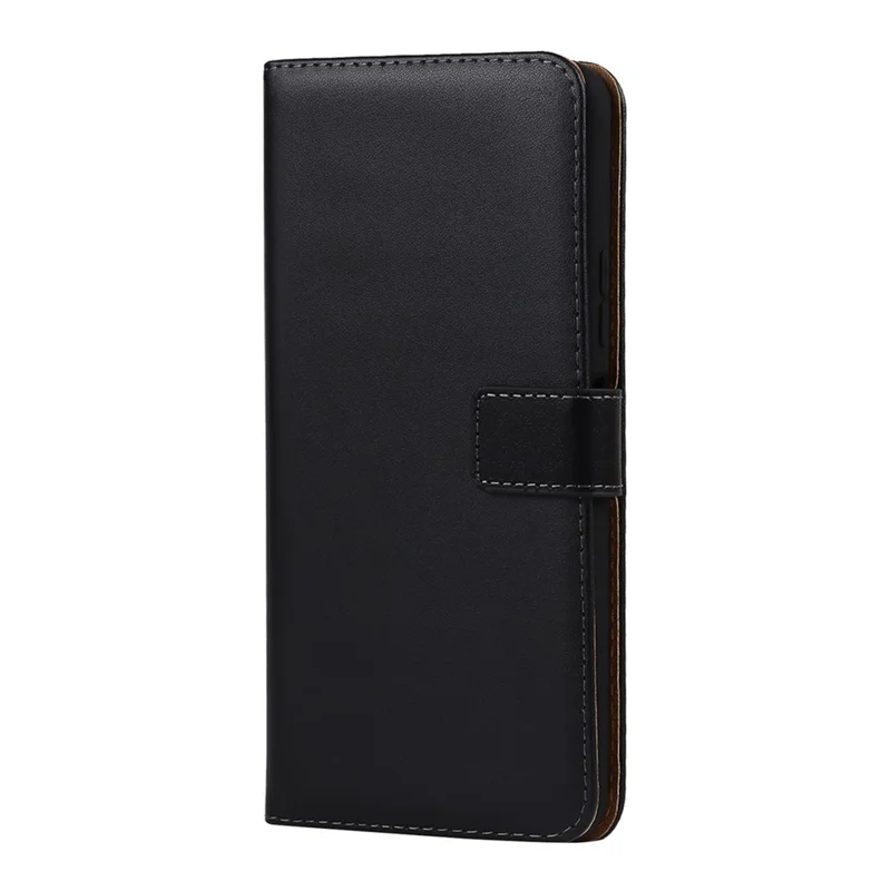 Genuine Leather Phone Protector Dual-Sided Magnetic Clasp Anti-Drop Wallet Card Slot Stand Phone Case for Nokia 8.3 5G