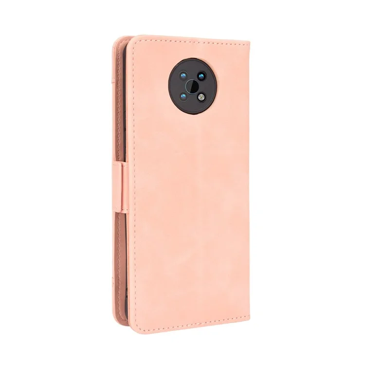 For Nokia G50 Flip Phone Case PU Leather and TPU Phone Cover Multiple Card Slot Practical Wallet Stand Protective Case - Pink