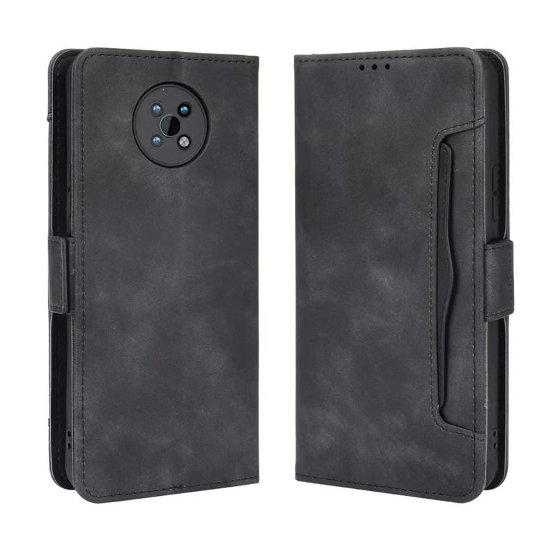 Fodral för Nokia G50 Flip, PU-läder och TPU, Hållare med Flera Kortfack, Praktiskt Plånboksfodral med Ställfunktion, Skyddsfodral - Svart