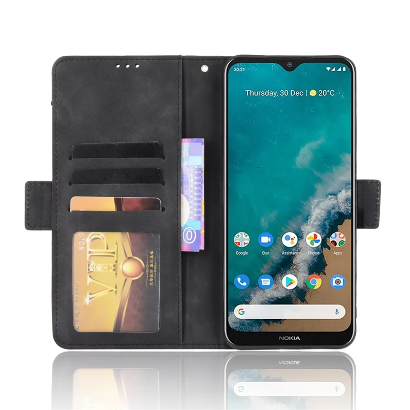 Fodral för Nokia G50 Flip, PU-läder och TPU, Hållare med Flera Kortfack, Praktiskt Plånboksfodral med Ställfunktion, Skyddsfodral - Svart