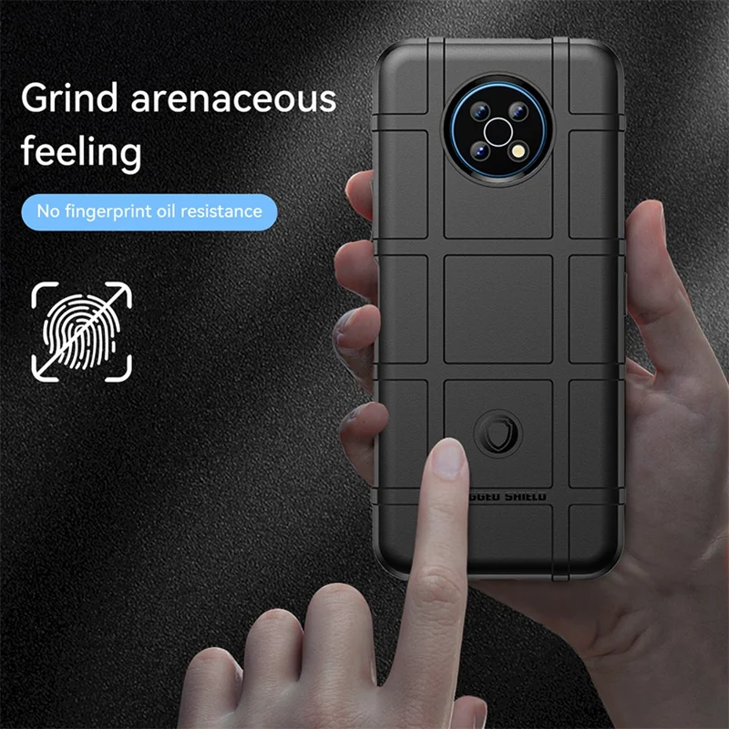 Drop Tested Rugged Square Grid Design Thickened Smooth TPU Protective Phone Cover for Nokia G50 - Black