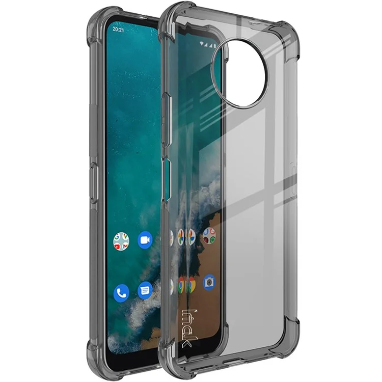 Airbag Angolo IMAK Anti-Fall TPU Morbido Copertina Del Telefono Durevole Flessibile Con Protezione Per lo Schermo Per Nokia G50 5G - Nero Trasparente