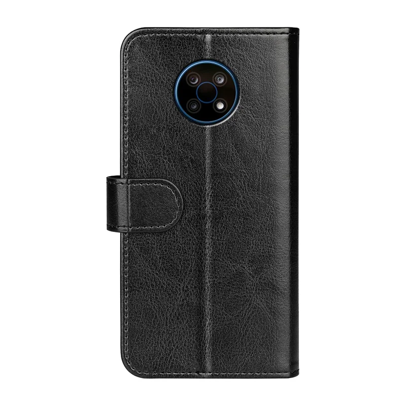 Crazy Horse Texture PU Leather Wallet Folio Flip Protective Case with Stand for Nokia G50 5G - Black