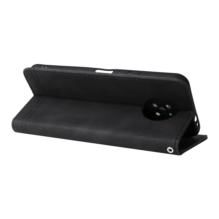 For Nokia G50 Leather Wallet Cases Skin Touch Phone Cover Stand with Strap - Black