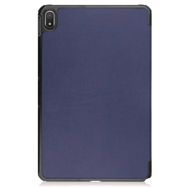 Capa Protetora para Nokia T20 Trifold Stand PU Leather + PC Tablet Cover Shell com Auto Wake / Sleep - Azul Escuro