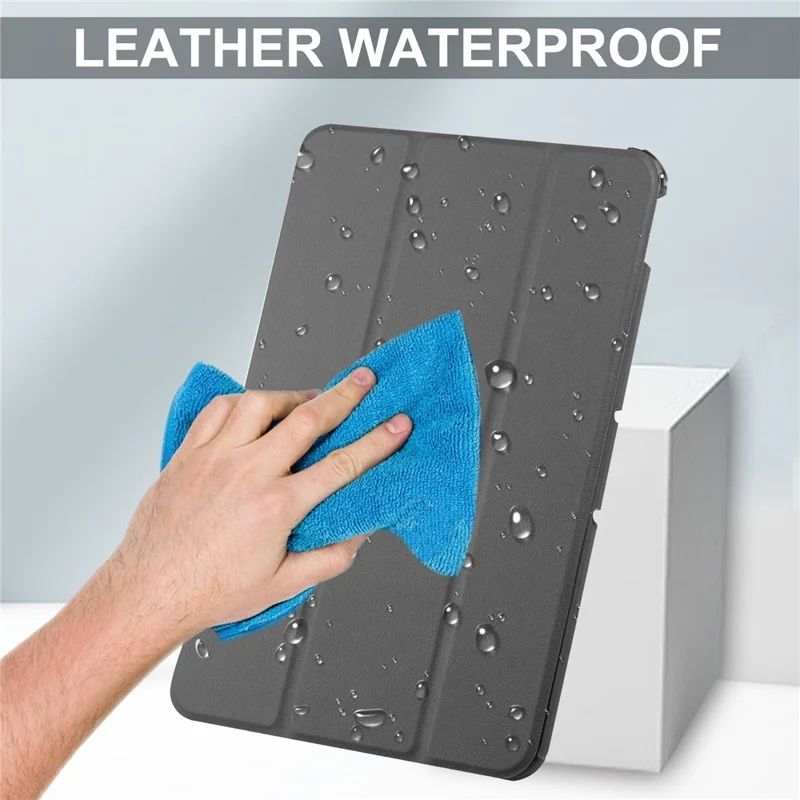 Beskyttende taske til Nokia T20 Trifold ståplade PU-læder + PC-tabletdeksekabinet med automatisk tænd/sluk - Grå