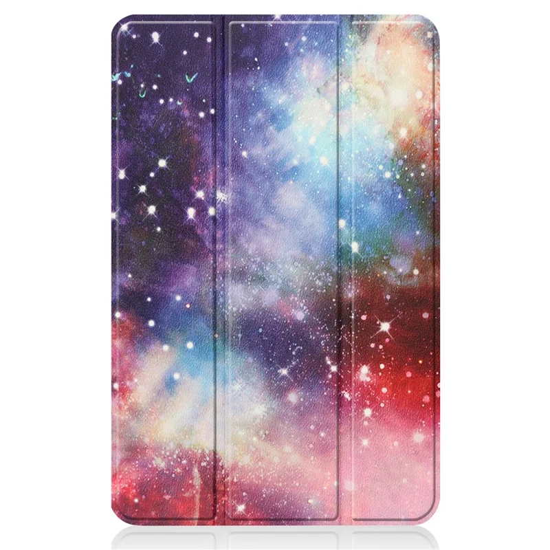 Pattern Printing Shockproof Hard PC + PU Leather Tablet Cover with Tri-fold Stand for Nokia T20 - Nebula