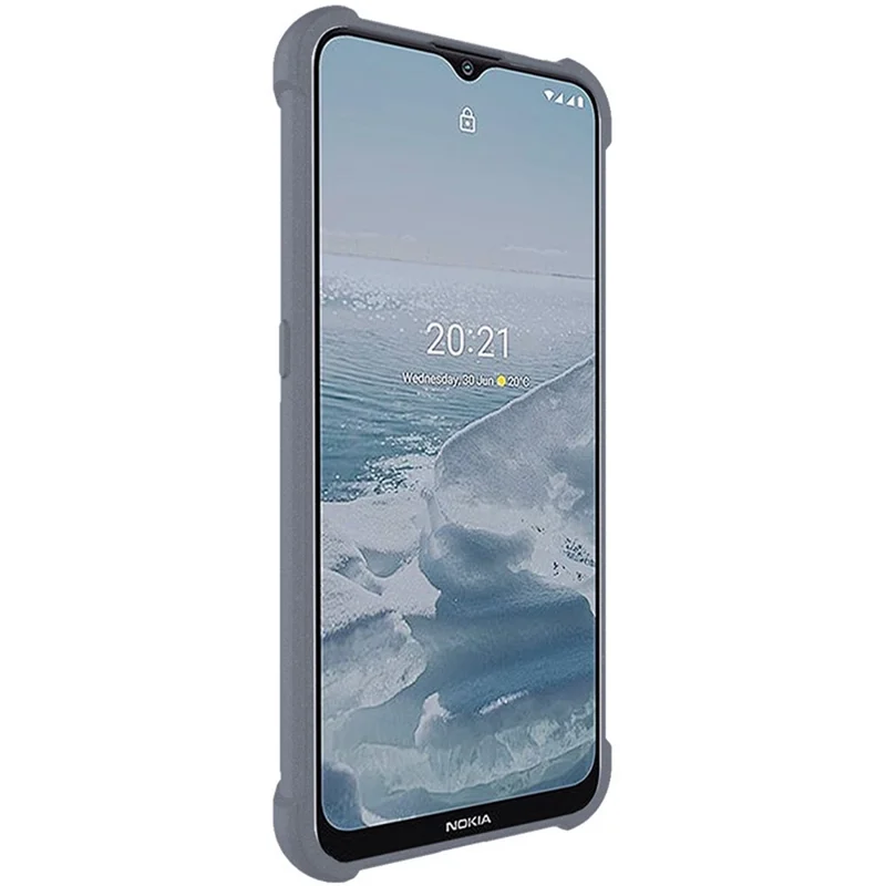 IMAK Matte Soft TPU Four-Corner Airbags Full Body Protective Cover with Screen Protector for Nokia G20 / G10 - Matte Grey