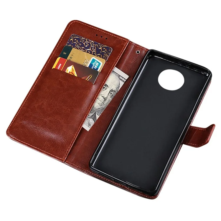 IDEWEI For Nokia G50 Phone Protective Case Anti-scratch PU Leather and TPU Good Protection Stand Wallet Phone Cover - Yellow