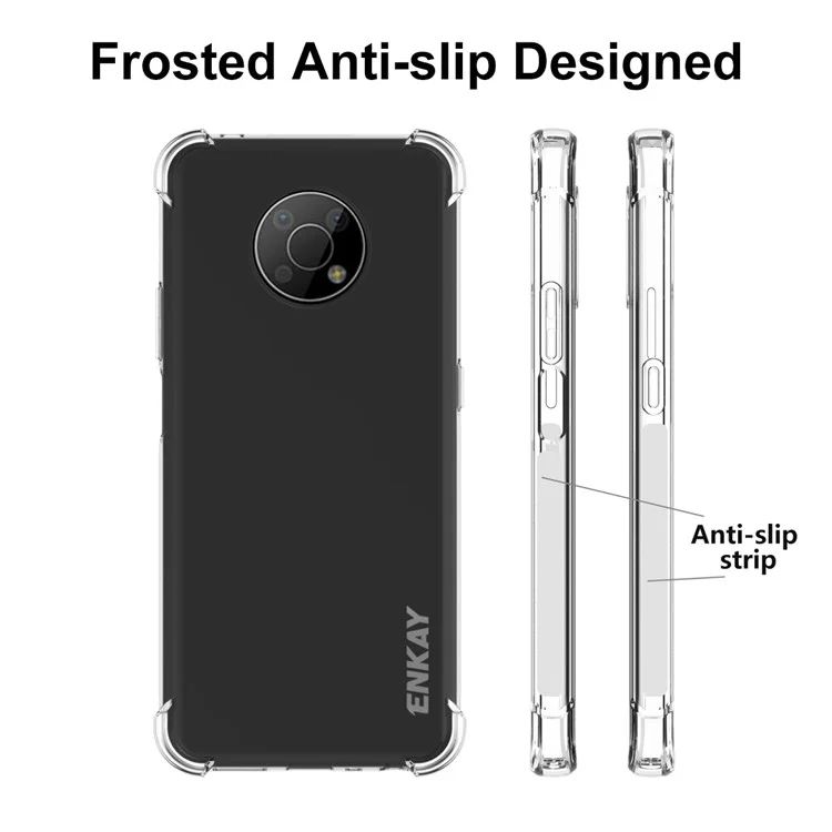 Enkay Hat Prince Anti-slip Sing Strip Cover Protective Bajor de Cuatro Esquina TPU Case Para Nokia G300 5G