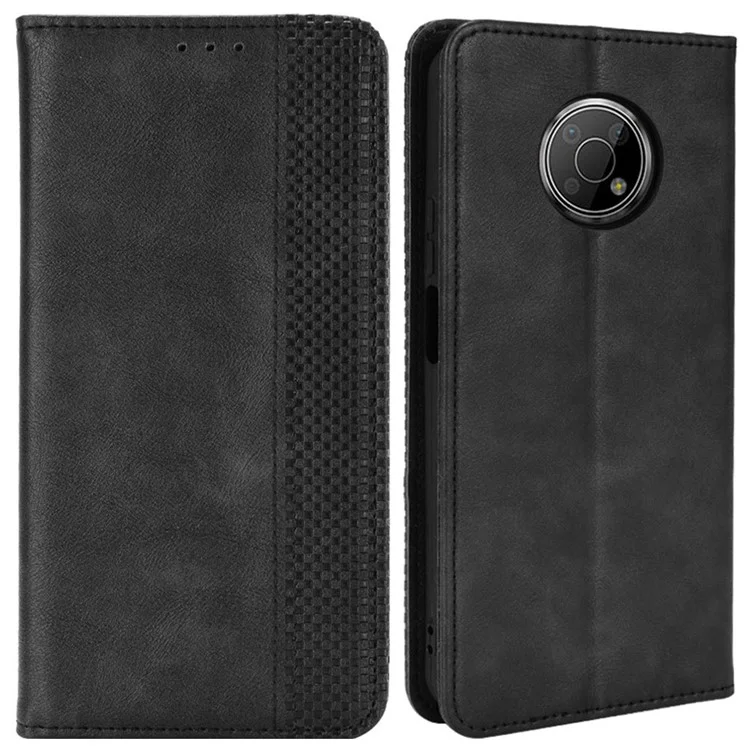Mosaic Border Muster Spleißwallet Ständer Auto Schließung Magnetischer Leder -telefonabdeckung Hülle Für Nokia G300 - Schwarz
