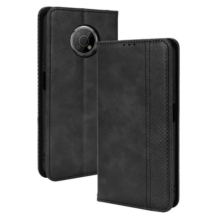Mosaic Border Muster Spleißwallet Ständer Auto Schließung Magnetischer Leder -telefonabdeckung Hülle Für Nokia G300 - Schwarz