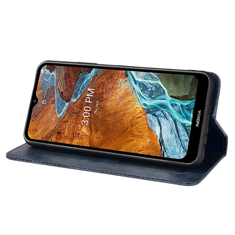 Folia z kieszenią i magnesem z motywem mozaiki z nadrukiem, podstawką, niebieska, do telefonu Nokia G300