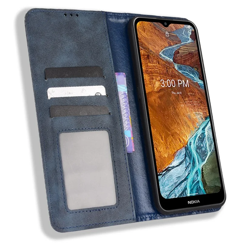 Folia z kieszenią i magnesem z motywem mozaiki z nadrukiem, podstawką, niebieska, do telefonu Nokia G300
