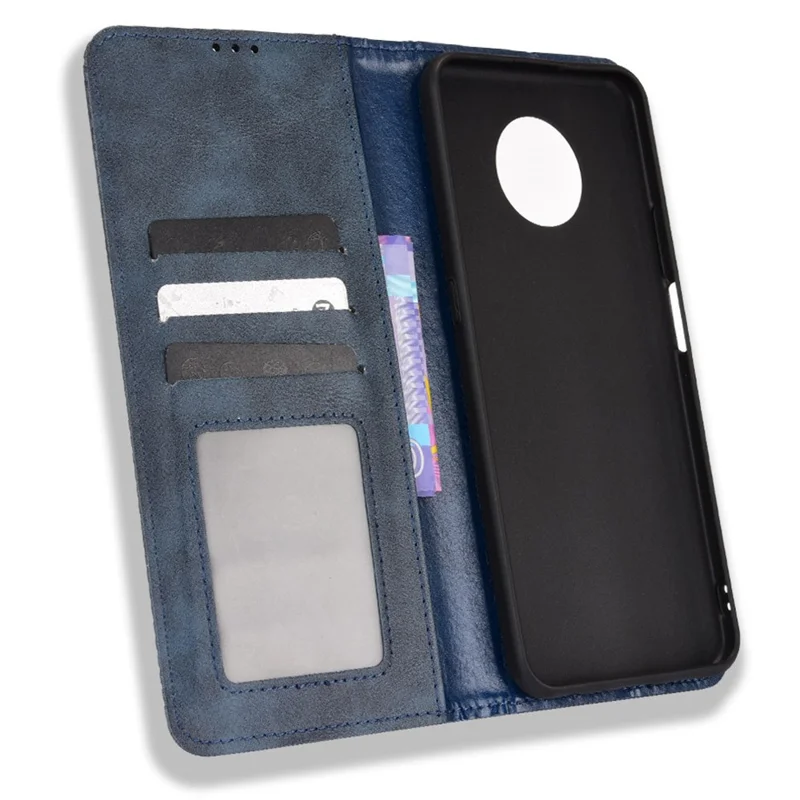 Folia z kieszenią i magnesem z motywem mozaiki z nadrukiem, podstawką, niebieska, do telefonu Nokia G300