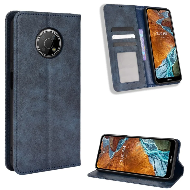 Folia z kieszenią i magnesem z motywem mozaiki z nadrukiem, podstawką, niebieska, do telefonu Nokia G300