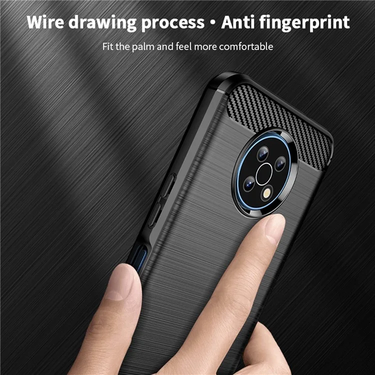 MOFI Carbon Fiber Texture Well-protected Brushed Soft TPU Phone Case Cover for Nokia G50 - Schwarz