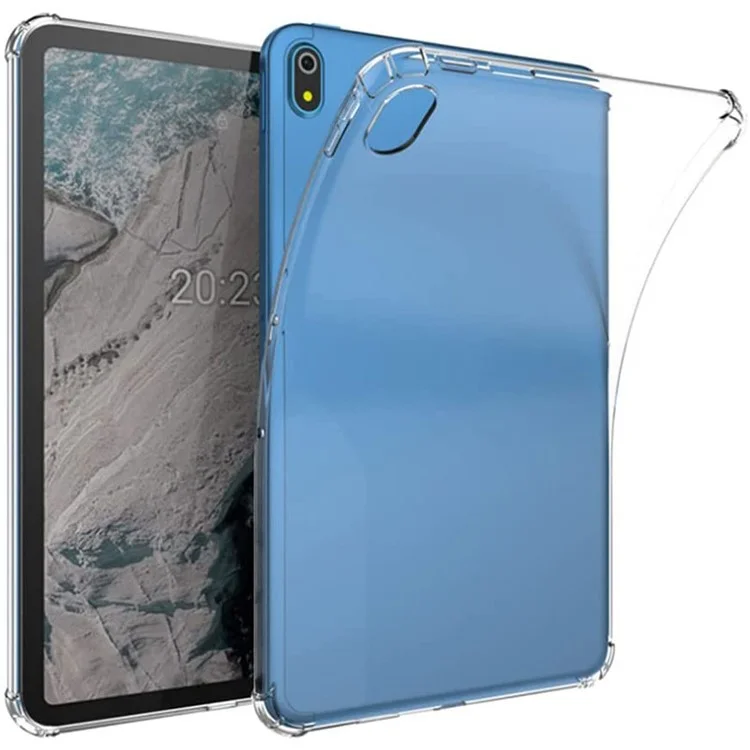 Para Nokia T20 TPU Flexible TPU Clear Case Bread-absorbing Borners Cubierta de Tableta a Prueba de Choque