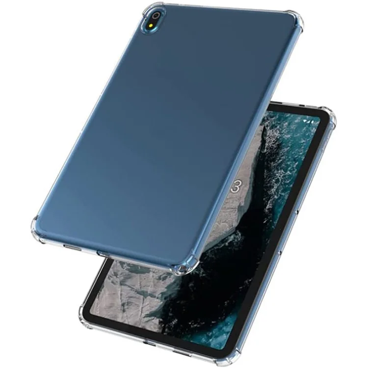 Para Nokia T20 TPU Flexible TPU Clear Case Bread-absorbing Borners Cubierta de Tableta a Prueba de Choque