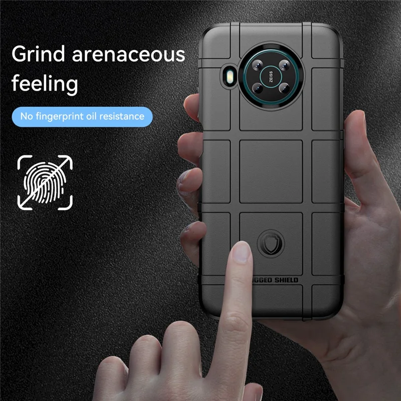 Rugged Square Grid Design Thickened Soft TPU Shockproof Protection Anti-Drop Cover for Nokia X100 - Black