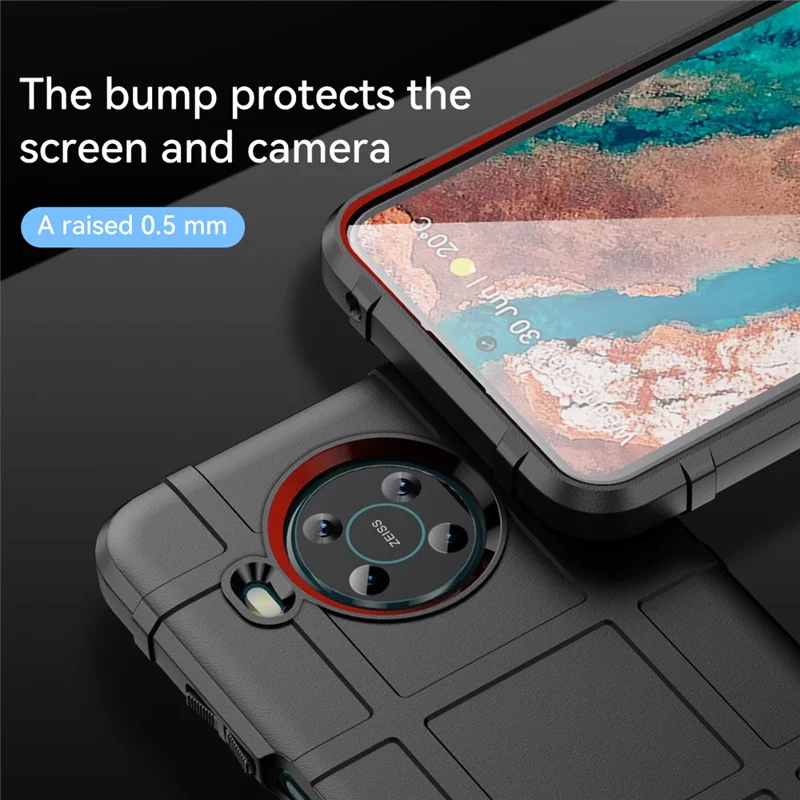 Rugged Square Grid Design Thickened Soft TPU Shockproof Protection Anti-Drop Cover for Nokia X100 - Black