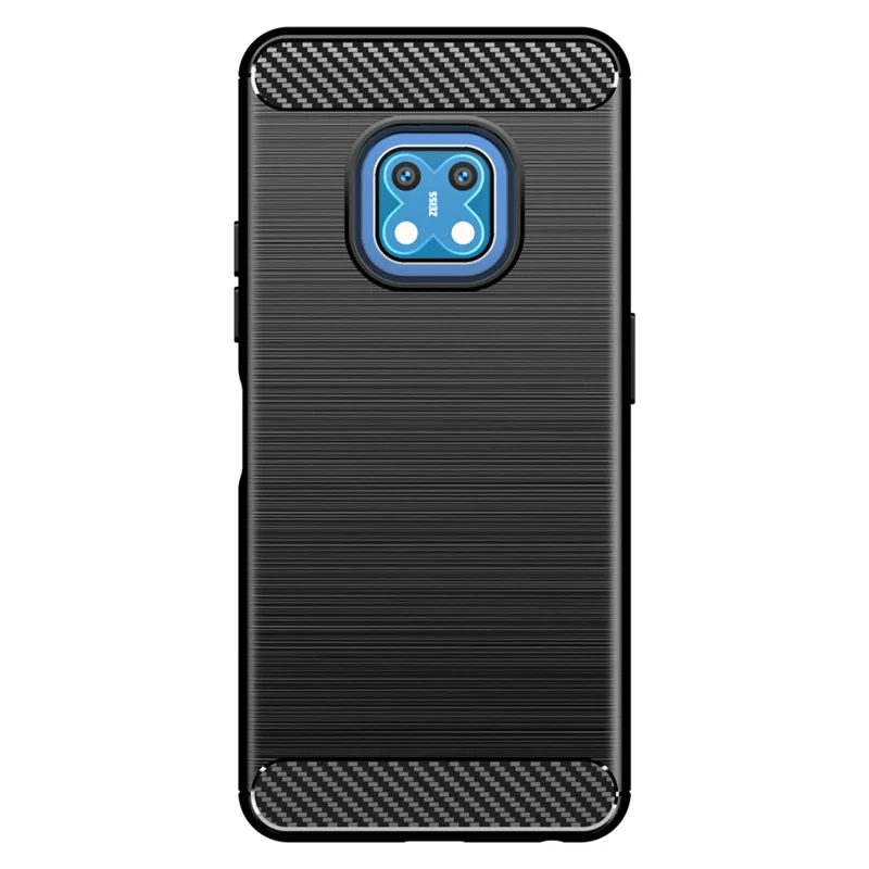 1.8mm Carbon Fiber Texture Brushed Surface TPU Case Freely Twisted Super Thin Phone Cover for Nokia XR20 - Black