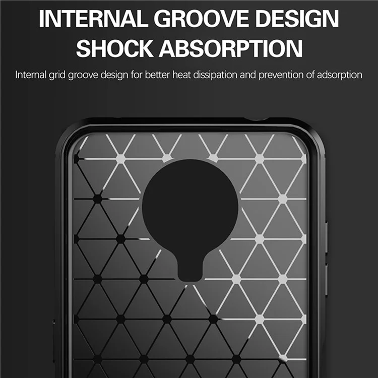 1.8 mm Ligera de Superficie Cepillada TPU Back Case de Fibra de Carbono Cubierta Protectora de Teléfono Para Nokia G10/G20 - Negro