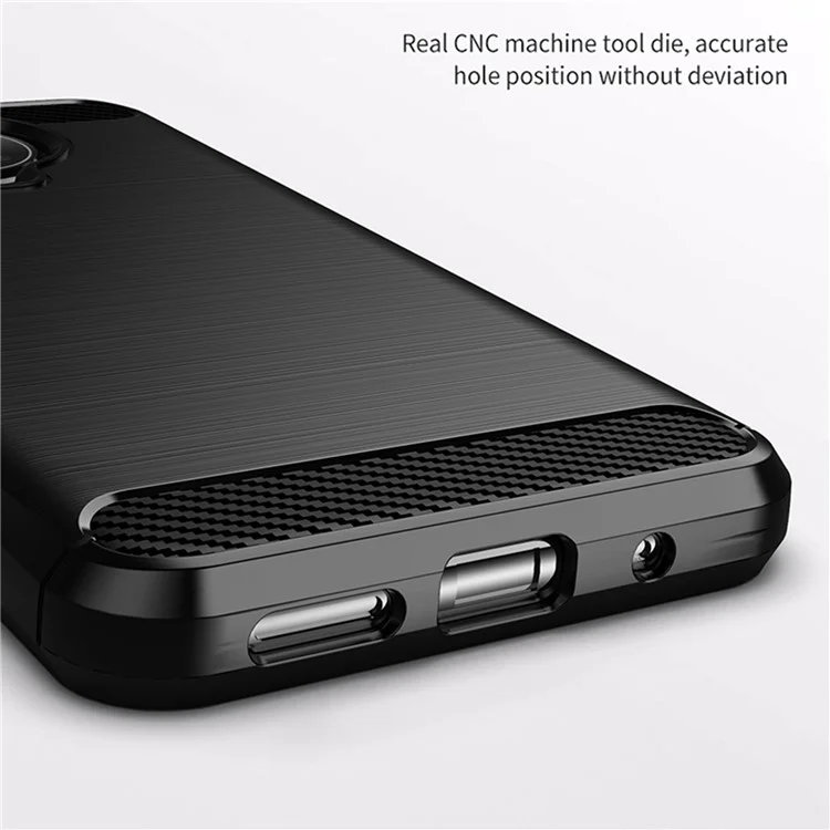 1.8 mm Ligera de Superficie Cepillada TPU Back Case de Fibra de Carbono Cubierta Protectora de Teléfono Para Nokia G10/G20 - Negro