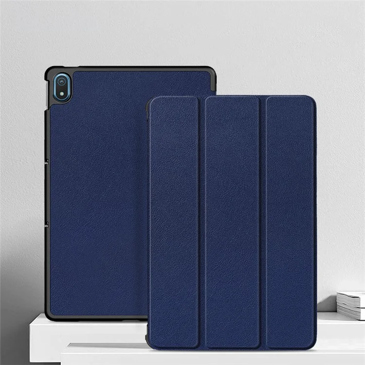 Jiuyu pu Leather + pc Tri-fold Stand Protective Tablet Cover Cover Pour Nokia T20 - Bleu